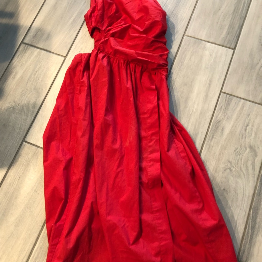 Abercrombie & Fitch Red Strapless Maxi Dress
